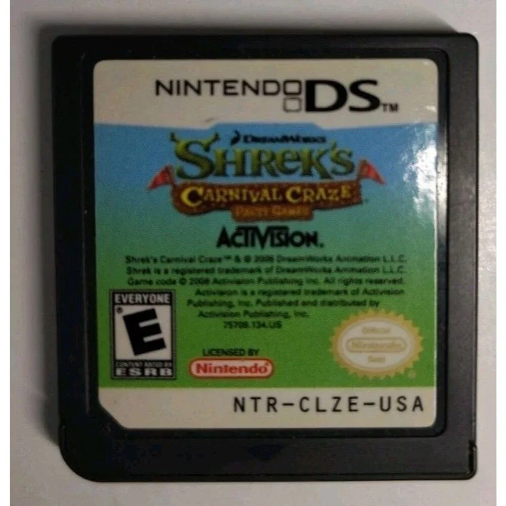 Shrek's Carnival Craze Party Games Nintendo DS Activision 2008 DS Lite Pre Owned